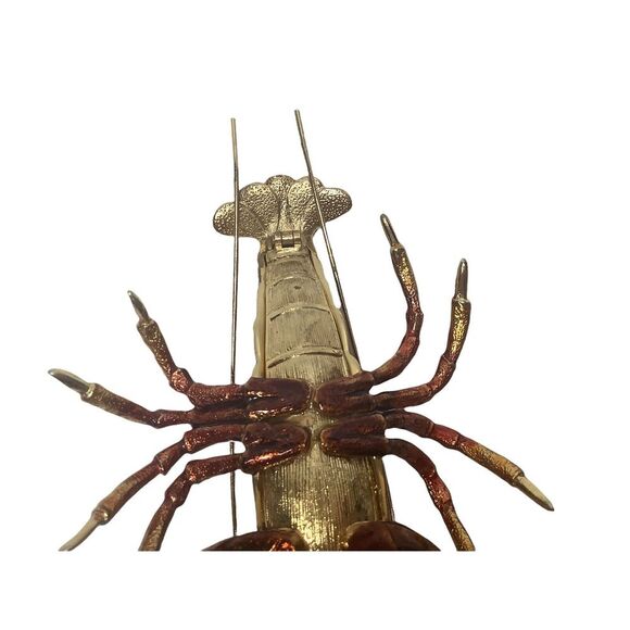 Lobster Trinket Box Swarovski Crystal Stones Enamel inside letter K Jewelry - Picture 5 of 12